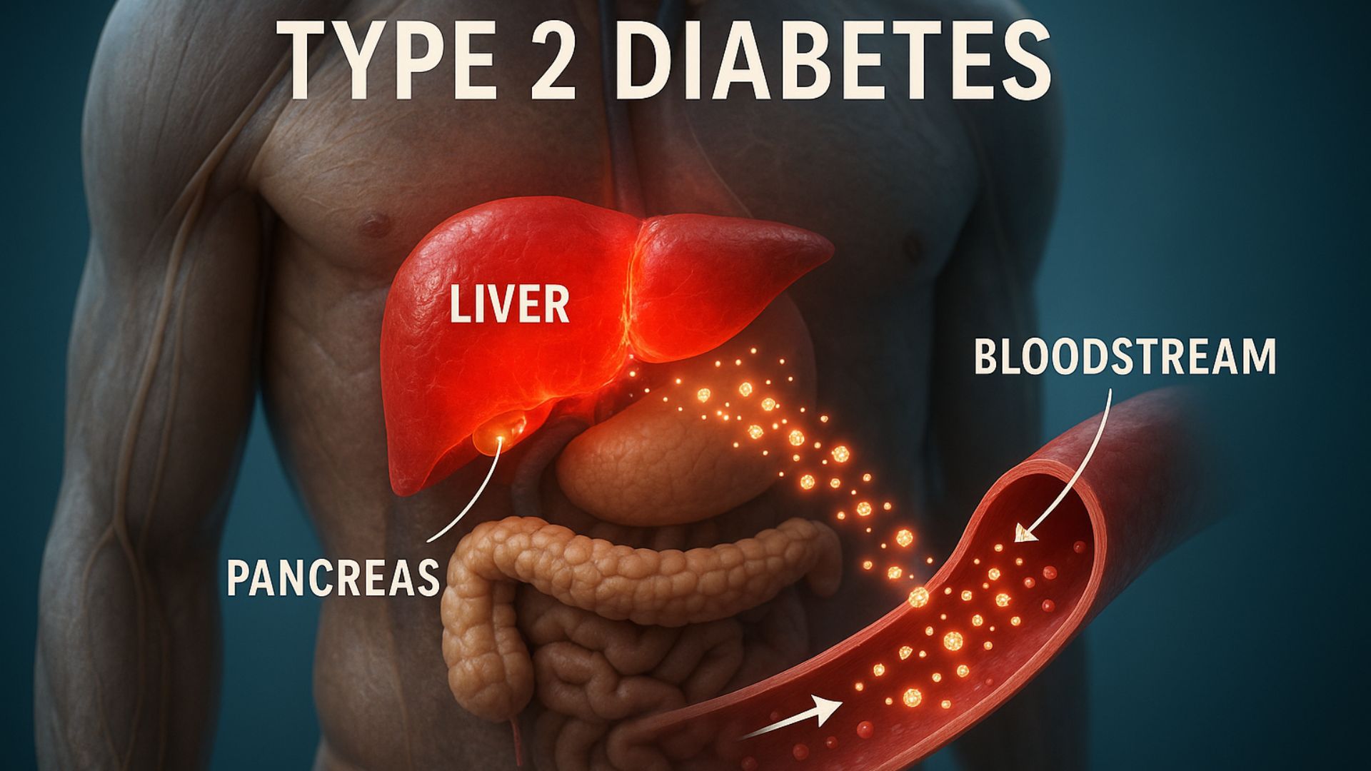 How liver glucagon floods blood with sugar