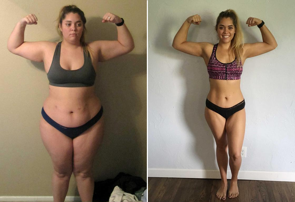 Rachel's before and after weight-loss photos